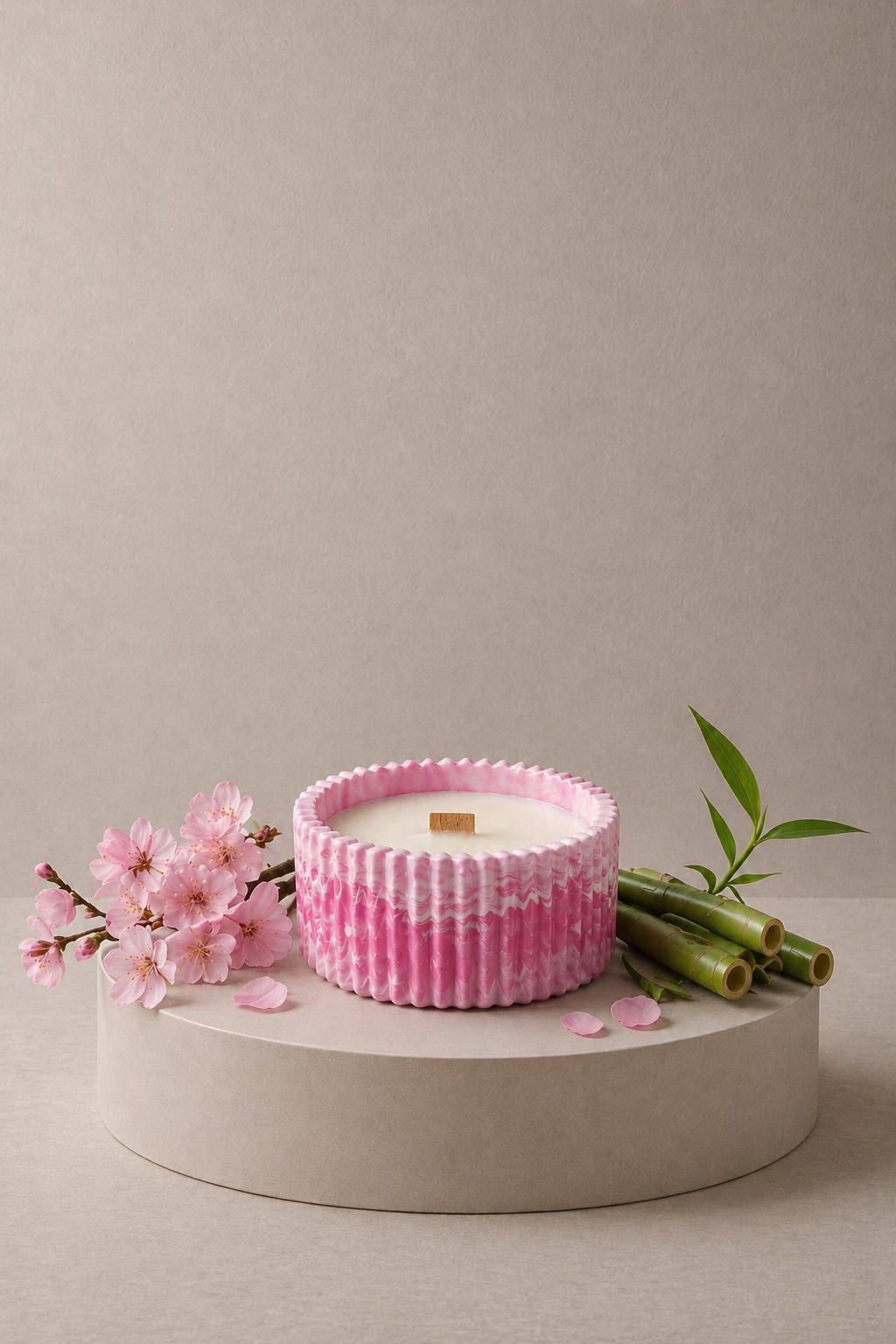 Bambú y flor de cerezo
