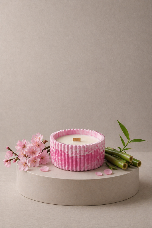Bambú y flor de cerezo